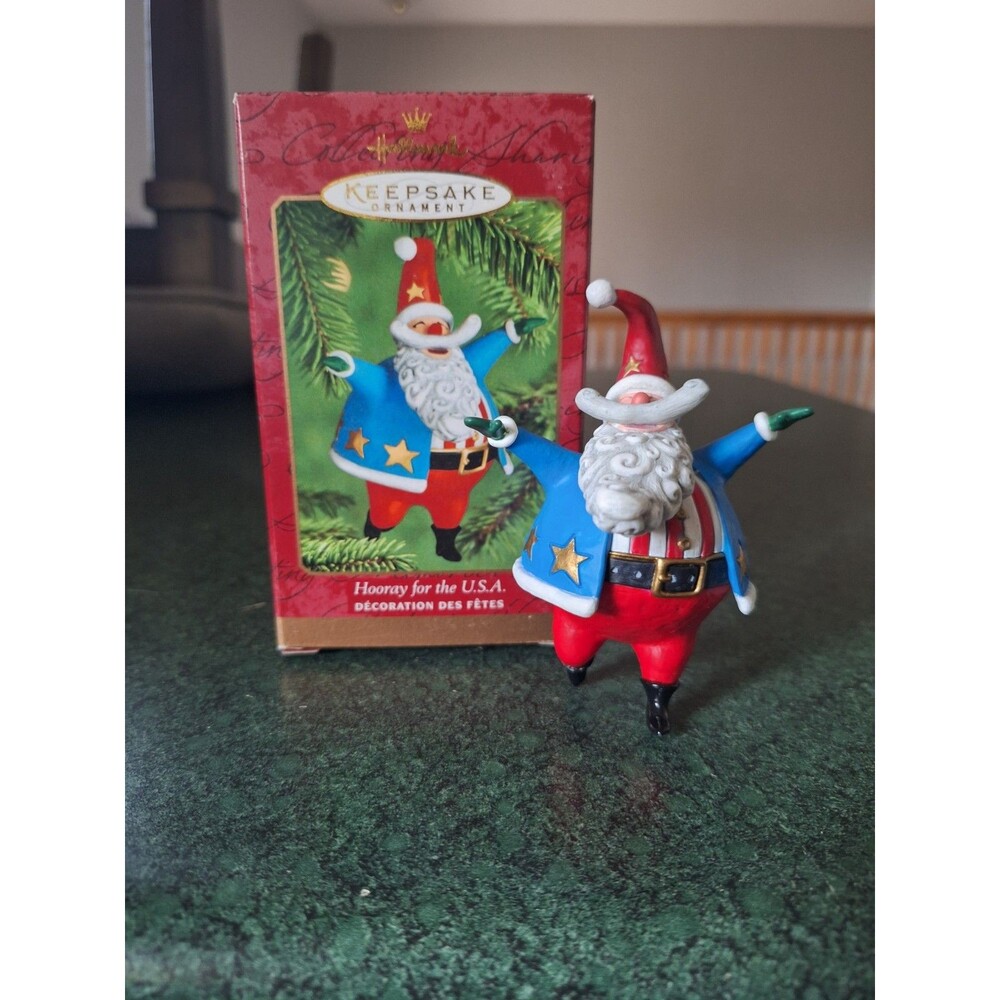Hallmark HOORAY FOR THE USA Christmas Ornament Patriotic Santa
